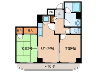 タイホウハイツ河堀口の物件間取画像